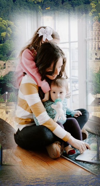 Mutter mit zwei Kindern